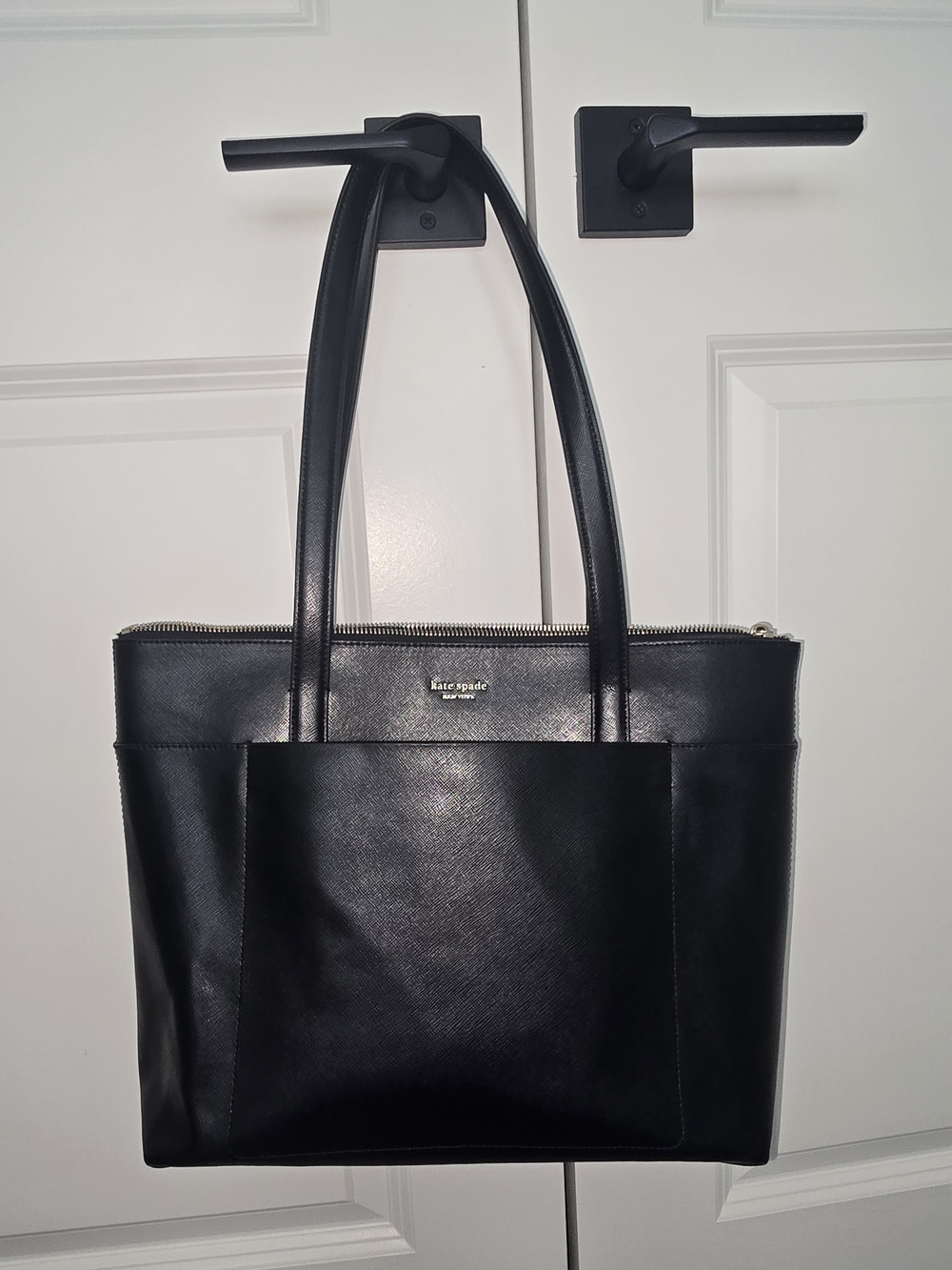 kate spade New York Black Leather Tote Bag